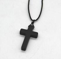 Christian jewelry necklace Jesus wooden ebony cross 70051 men and women simple forest autumn and winter