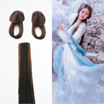 Ancient costume wig flower thousand bone hair piece new twist bag Hanfu high temperature silk hair bun fairy hairstyle exquisite pad hair bag