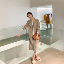 ◆ AMUM maternity wear ◆ warm ~ soft waxy lapel knitted autumn and winter loose long sleeve bottoming temperament dress