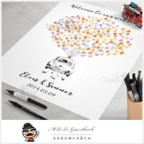 Wedding fingerprint sign-in tree creative personality wedding supplies business handprint frame custom sketch car signature book