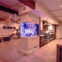 Customized living room partition fish tank custom living room partition fish tank entrance embedded fish tank wall mosaic fish tank