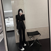 FairyJiang waist fine white suit jacket women Spring and Autumn small waist high sense fake two suits