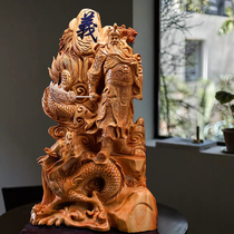 Cliff cypress root carving Chenhua material with shape decoration Guan Gongwu God of wealth Guan Erye wood carving Yi Bo Yuntian crafts