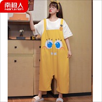 Conjoined Sleeping Skirt Woman Summer Short Sleeve Pure Cotton Pyjamas Cute Long Section 2022 New Spring Summer Spring Autumn Home Clothes