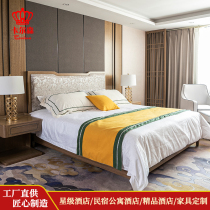 Star Business Hotel Furniture Modern Minima Guest House Guest Bedroom Bed Head Cabinet Engineering Customisation