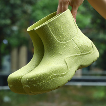 Avocado green ugly cute rain shoes women summer water shoes summer fashion low tube waterproof non-slip water shoes Foreign Air rain boots