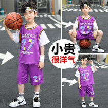 Boys summer clothes foreign air suit 2022 new childrens clothes handsome boys ball clothes short sleeves summer medium tide clothes