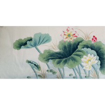 Chinese painting finished meticulous painting lotus flower and bird painting pure hand-painted authentic three-foot banner without hanging painting unmounted ink painting