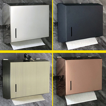 Stainless steel toilet paper box Hotel paper towel rack Wall-mounted pumping paper box free hole household toilet toilet paper rack