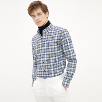 Senior sense shirt men long sleeve slim cotton business leisure flannel grinding plaid shirt trend light mature wind