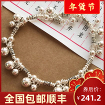 (Angela original jewelry) S925 cute silver bell anklet Bell bracelet retro female sterling silver