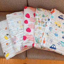 Day single ~ all-cotton six-layer yarn soft and comfortable and breathable small blanket cute baby Childrens nap blanket spring and summer bath towels