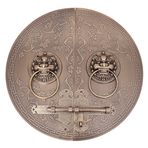 Tiger head knocker pure copper Chinese antique beast head door handle Lion head door buckle decorative old-fashioned door handle vintage