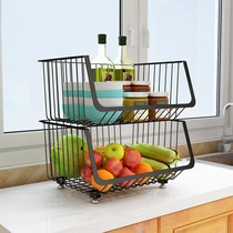 Cabe stainless steel kitchen rack household floor multi-layer vegetable basket fruit basket storage shelf storage rack