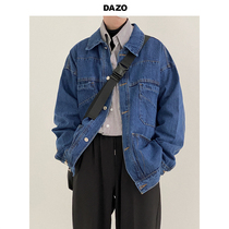 DAZO vintage navy denim jacket men loose Korean version of the Spring and Autumn Fashion brand ins jacket jeans versatile autumn wear