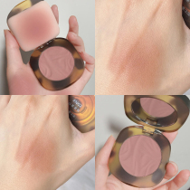 Glazed Amber blush plate matte nude color natural lift color is not easy to fly powder parity beginner Rouge