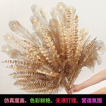 Golden Leaves New Year Festive Flowers Bucket Simulation Holly Fruit Handmade diy Flower Decoration Materials