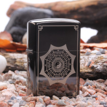 Hong Kong ZORRO ZORRO brand pure copper windproof kerosene lighter black ice Tai Chi gossip figure with style