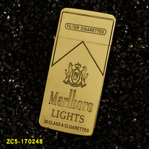 ZORRO ZORRO kerosene lighter ZC5 Pure Brass Gold ultra-thin narrow long strip double-sided custom Marlboro characters