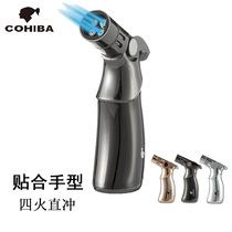  COHIB Gaoxiba brand new welding gun metal windproof lighter stainless steel four-stroke cigar lighter