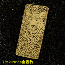 ZORRO ZORRO kerosene lighter ZC5 Pure Brass Gold ultra-thin narrow long strip double-sided custom money BAO WEN