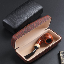 Pipe box anti-pressure non-slip pipe storage box glasses gift box leather imitation crocodile flap box cigarette accessories