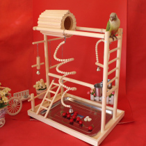 Parrot stand playground Tiger skin Peony parrot shelf Swing ring Ladder bar Birds nest breeding box Fruit fork