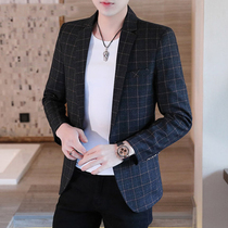 Rich bird mens plaid suit 2020 new Korean version of spring temperament suit jacket mens trend slim and wild