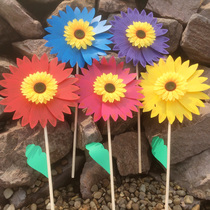 46CM large coloured solar pole plastic wind children hand - made toy big windmill outdoor garden decoration