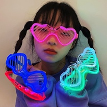 Love night glowing flash bar sunglasses men and women led trampoline equipment Net Red sound bar funny glasses