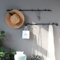 Modern European black iron decorative adhesive hook Wall mysterious door key hanger creative wall storage