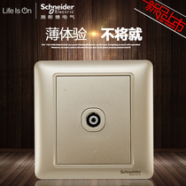 Schneider switch socket Rui Yi series gold single cable TV socket One TV socket