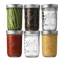 Split cover glass bottle Mason jar tobacco jar transparent sealed storage bottle bucket grain moisturizing tank 480ml storage tank