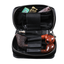 Pipe bag portable multifunctional PU three-bucket large-capacity tobacco bag pipe bag pipe accessories for men