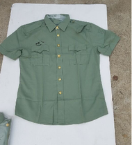 New summer clothing pine branch green short sleeve shirt mens short sleeve copper button shirt quick dry breathable shirt