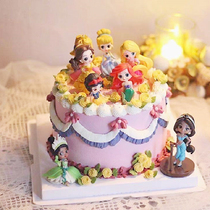 Snow White cake decoration decoration little Princess Q version mini girl girl birthday party dessert table dress