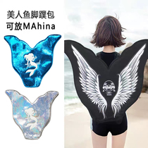 (Whale) Whale Rare day to make winged mermaid footed webbed with double shoulder back Mahina single webmaid tail bag