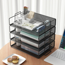 Desktop Simple Bookshelf Iron Art Shelf Office Multilayer Finishing Rack Folder Archive Desk Upper Containing Shelf