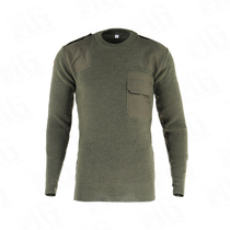 New real German army public hair field crew neck knitted wool sweater Autumn and winter fashion (army green)