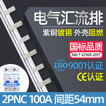 Electrical bus 2P NC100A copper CDB2 DZ158 Air-open wiring row connection row diversion copper row