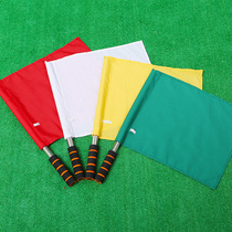  Traffic signal flag Traffic light command track and field command flag Side referee flag Red white and yellow hand flag Stainless steel pole cotton