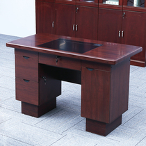 Office table and chair combination single solid wood paint boss Table 1 2 1 4 1 6 meters old computer desk with drawer