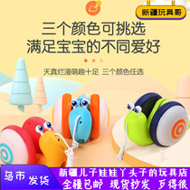 Shaking sound with the same childrens leash dragging snail toy creative fiber rope light music cable traction baby toddler