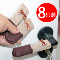 Home security door handle protective cover flannel winter cloth plush anti-static cute cold proof 5