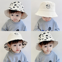 Childrens hats autumn and winter Joker double-sided fishermans hat baby cap boys and girls spring and autumn cute super cute Korean version of tide