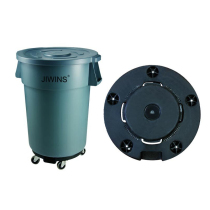 jiwins sanitation trash can large thickened round storage bucket with wheels Outdoor kitchen factory commercial with lid