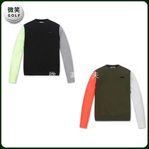 South Korean WAA* 2022 spring new fit color round collar golf suit mens long sleeve needle weaters GOLF