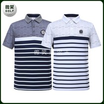 Special 2021 summer new Korean GOLF suit men JD * printed stripe short sleeve T-shirt GOLF