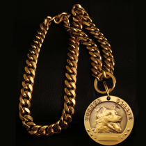 Pet pure copper gold collar Dog Tag identity card custom lettering listing