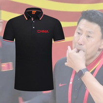 Li Nan same basketball coach T-shirt referee jacket lapel short sleeve high-end work clothes sports T-shirt polo shirt
